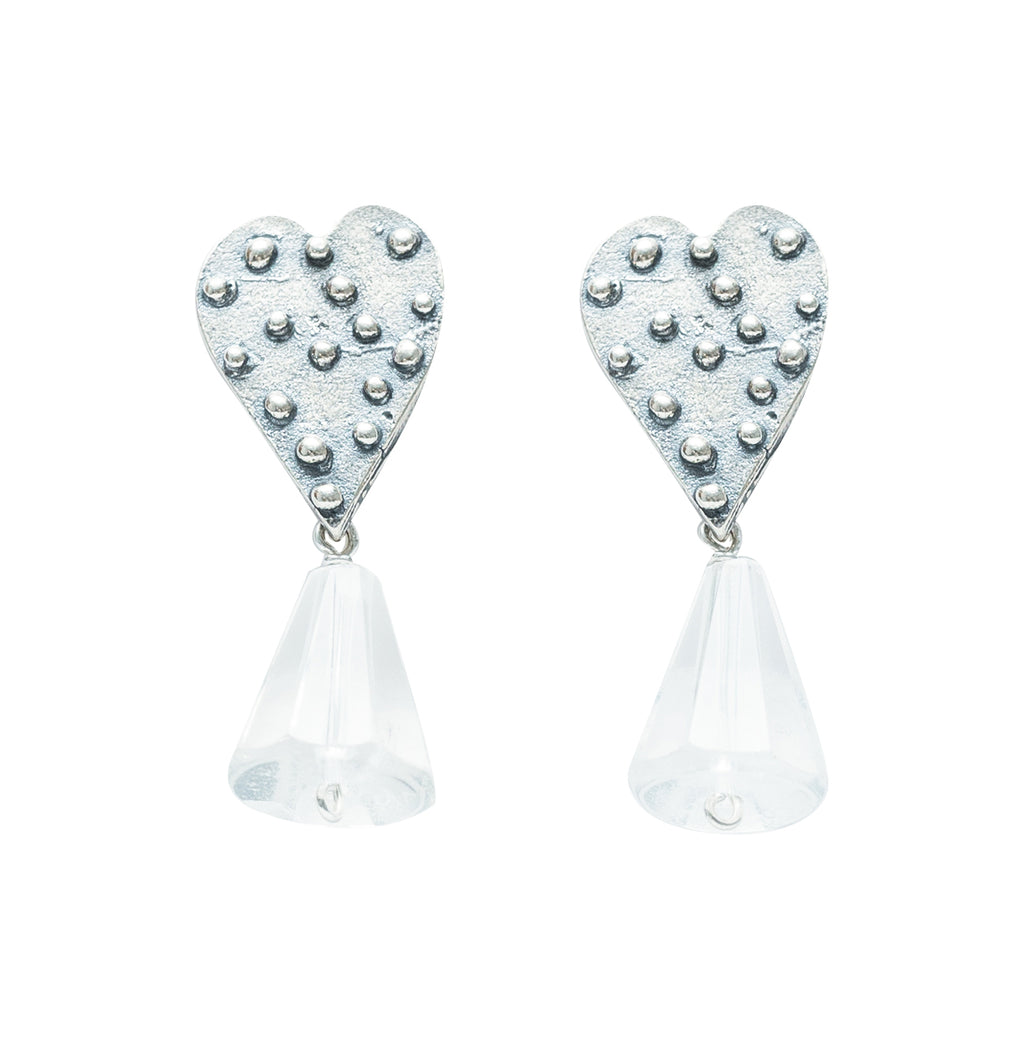Aretes Corazón Chispas de Cristal