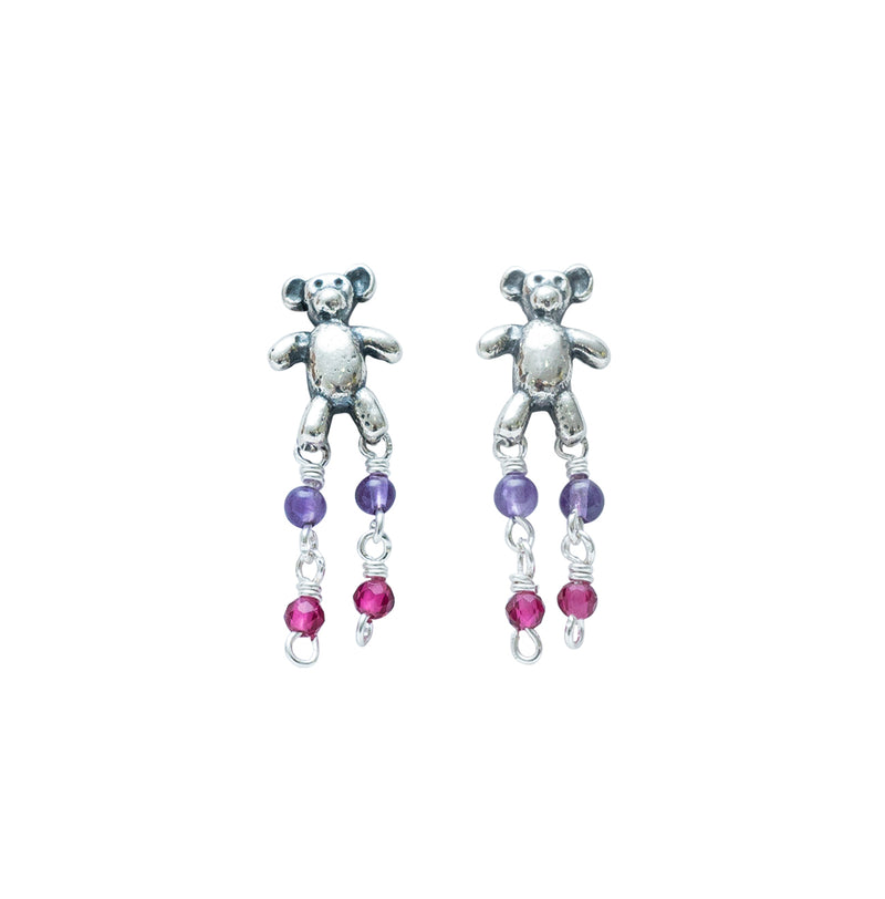 Aretes Osito Púrpura