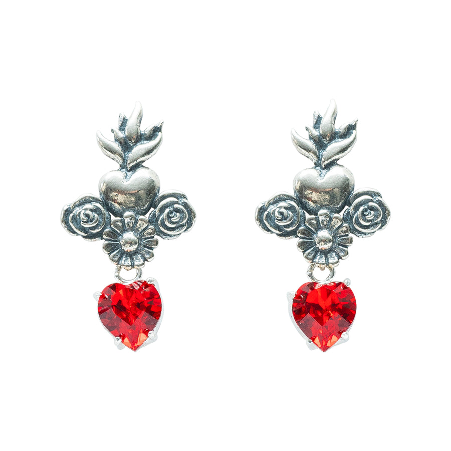 Aretes Corazón Carmesí