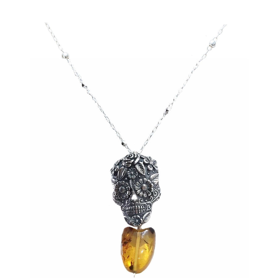 Dije Calavera con Ámbar
