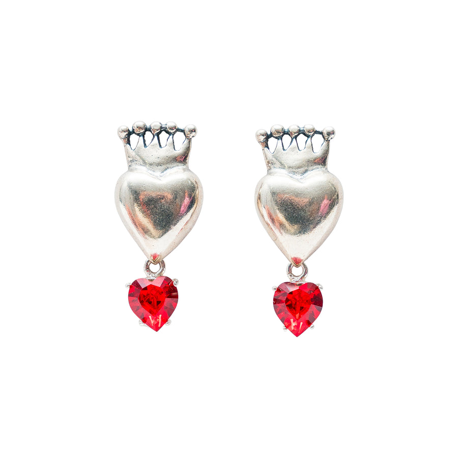 Aretes Corazón Coronado