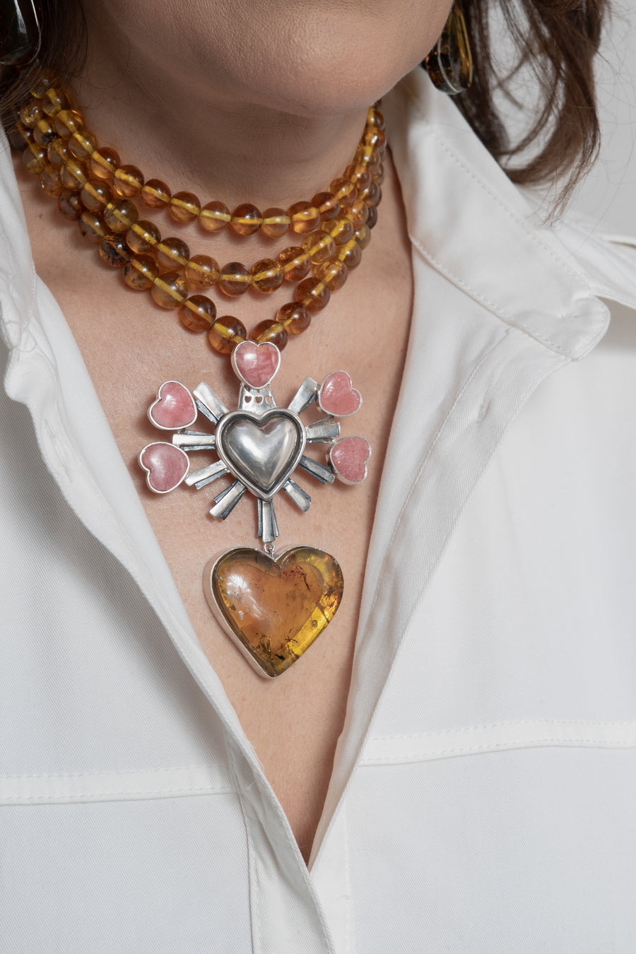 Collar Corazón de Melocotón