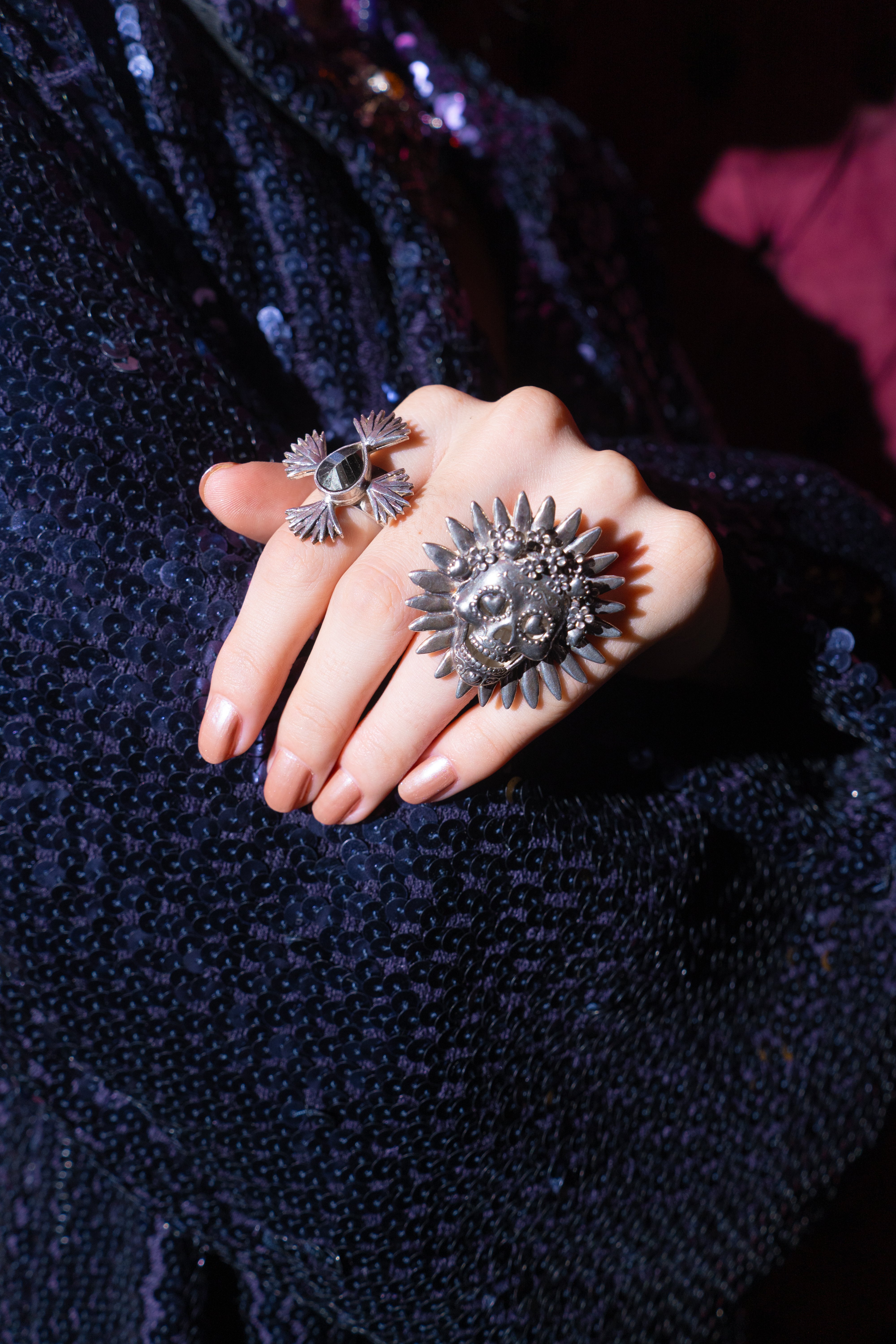 Anillo Flor Calavera