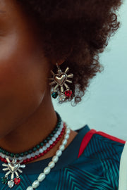 Aretes Corazón Tricolor