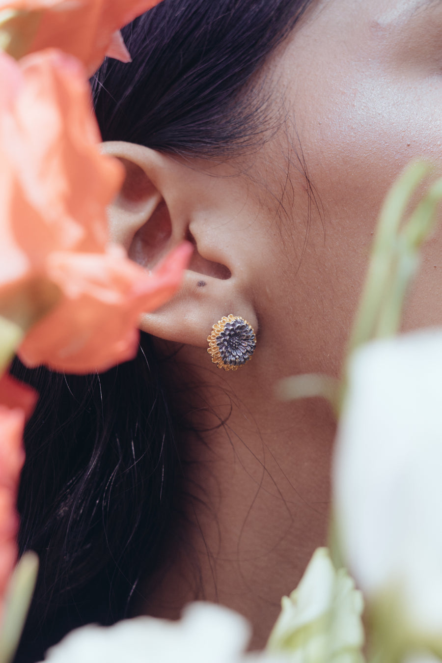 Aretes Cempasúchil Dorado