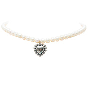 Collar Corazón Puntos Perlitas