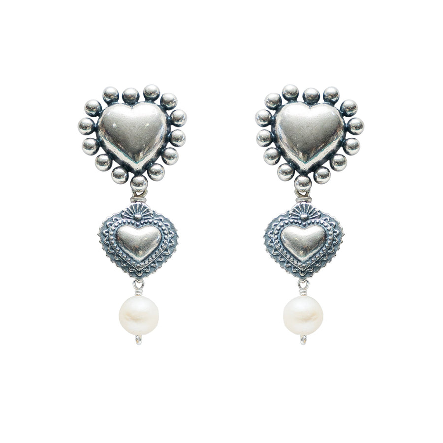 Aretes Llena de Amor con Perla