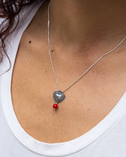 Dije Corazón bordado Coral