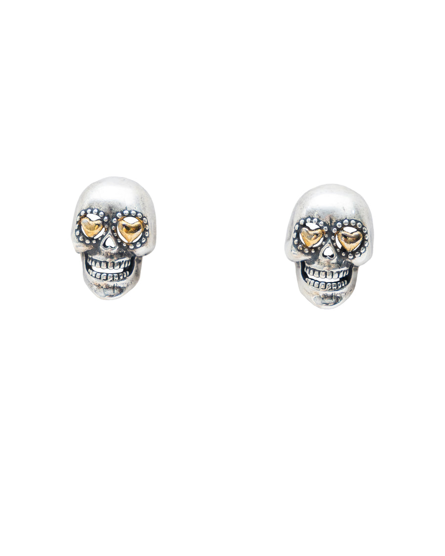 Aretes Calaverita de Azúcar con Corazón