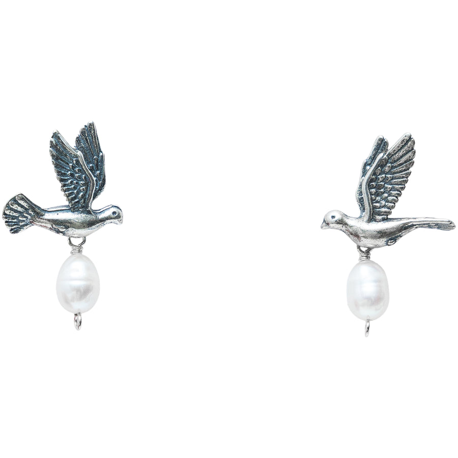 Aretes Plumitas de Perla