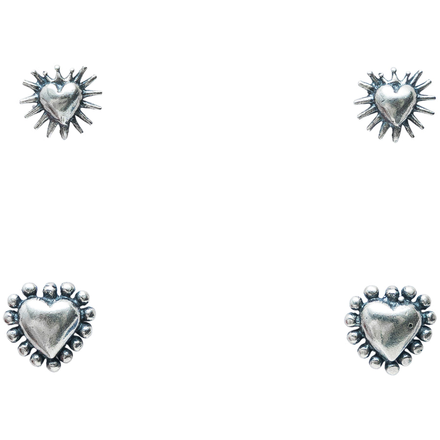 Set aretes corazones.