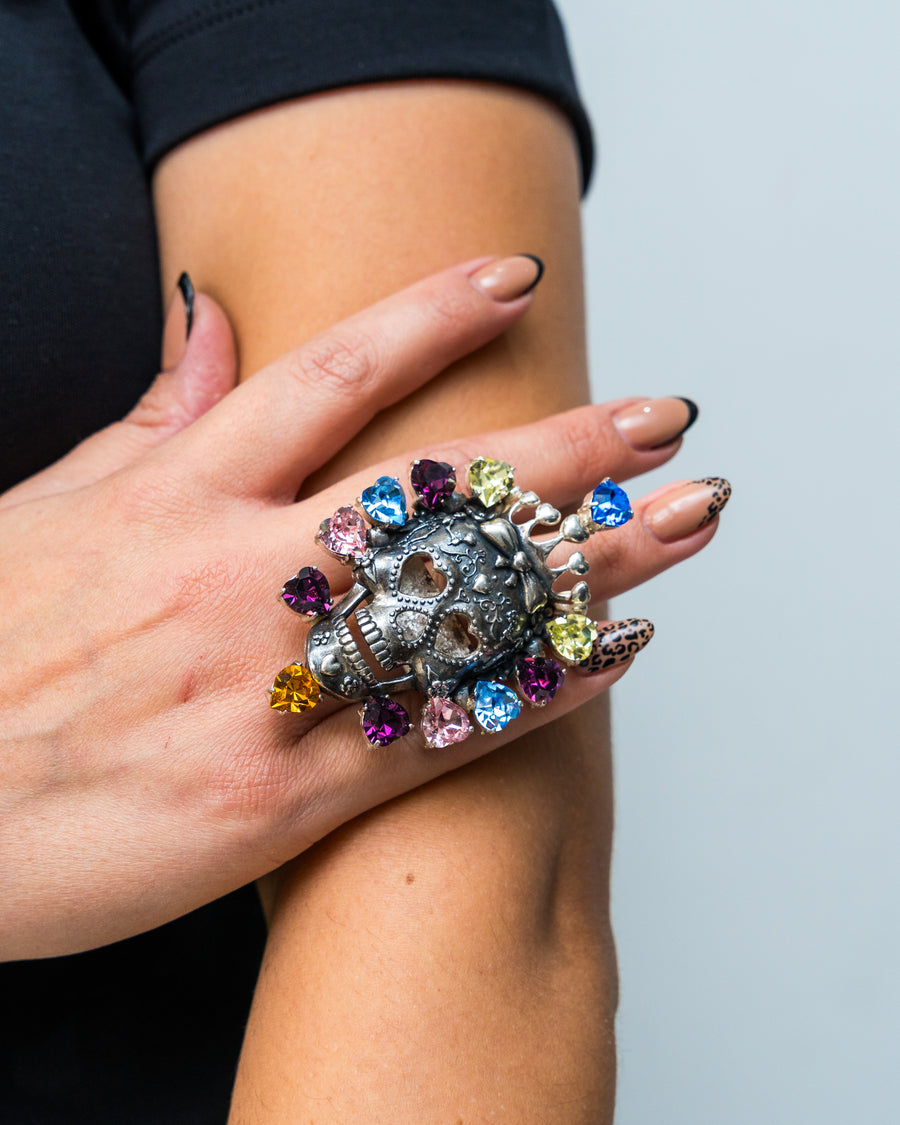 Anillo Reina Rosa Colorida