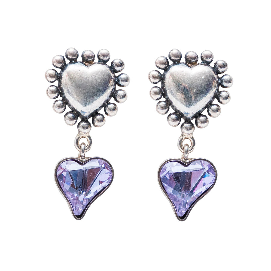 Aretes Corazón Púrpura
