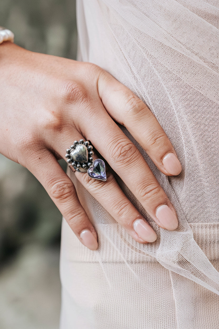 Anillo Corazón Púrpura