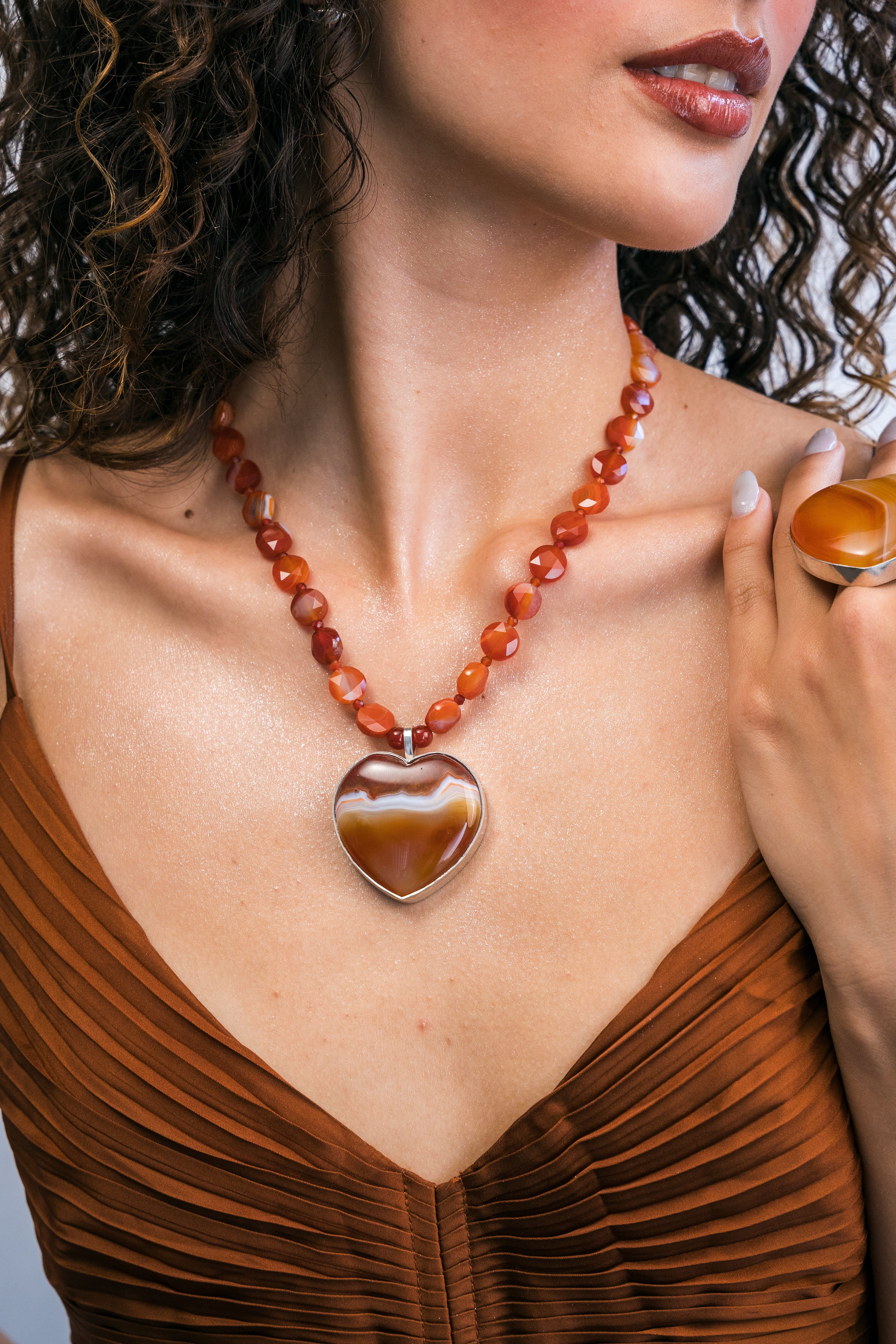 Collar Corazón Terracota