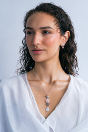 Aretes Pez con Perlita Rosa