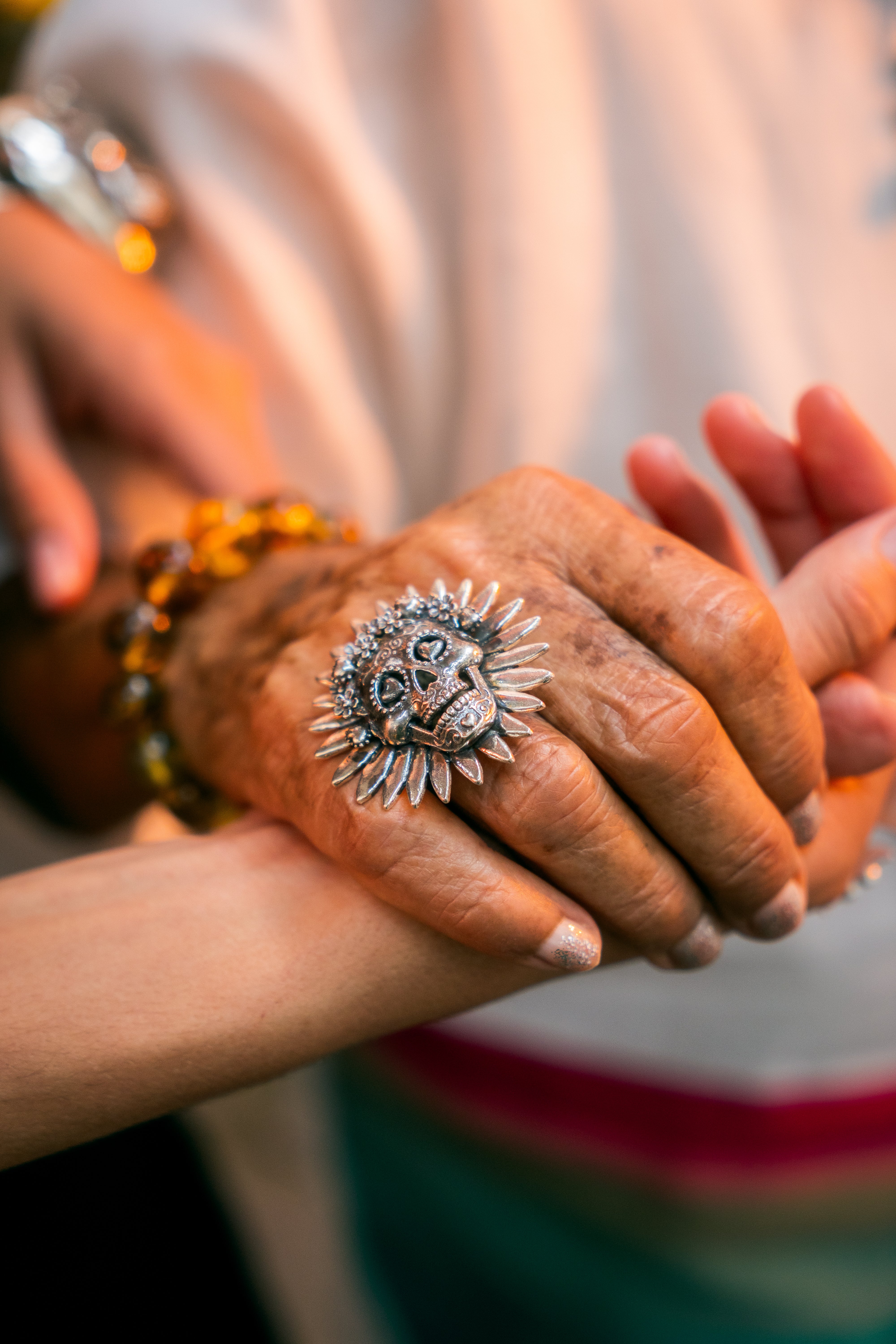 Anillo Flor Calavera