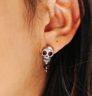 Aretes Calaca Granate