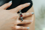 Anillo Calaveras Carmesí
