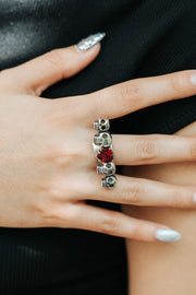 Anillo Calaveras Carmesí