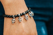 Pulsera Cráneos de Barro Negro
