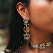 Aretes Guerrero Jaguar con Ámbar
