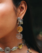 Aretes Guerrero Jaguar con Ámbar