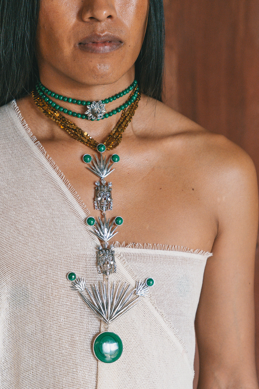 Choker Quetzalcóatl Malaquita