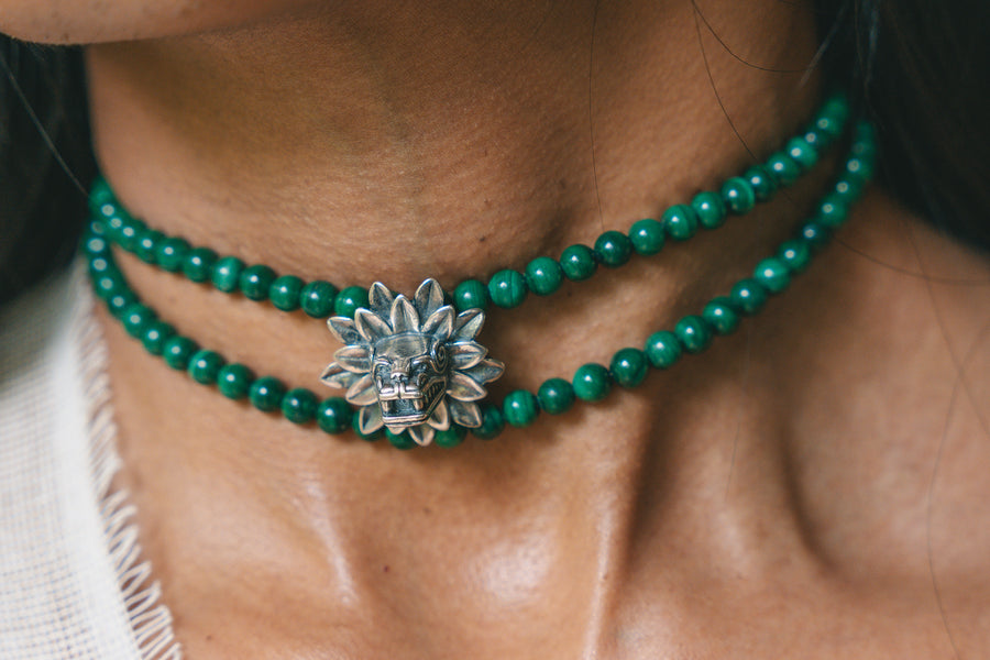 Choker Quetzalcóatl Malaquita