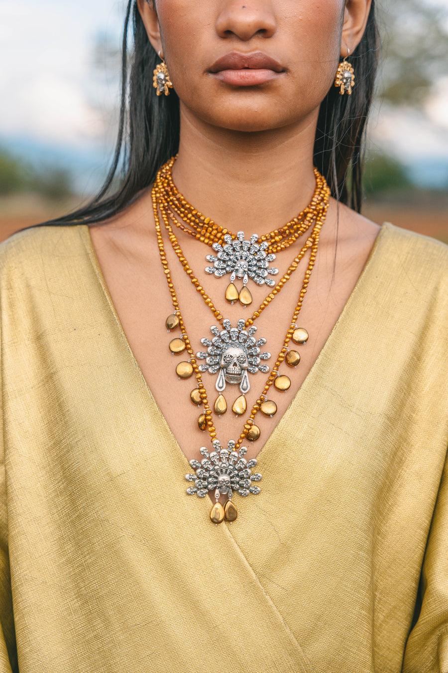 Collar Granos Dorados