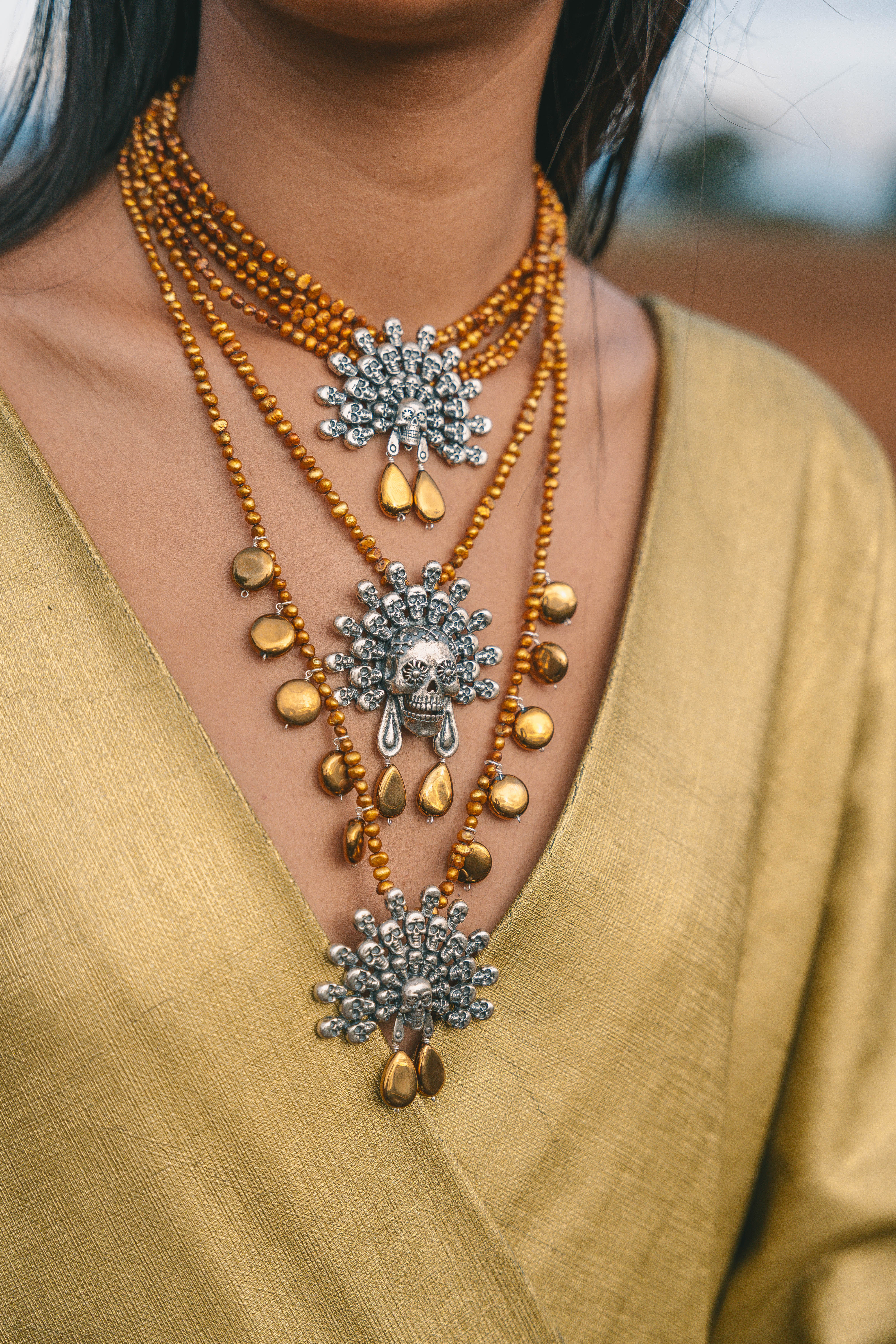 Collar Granos Dorados
