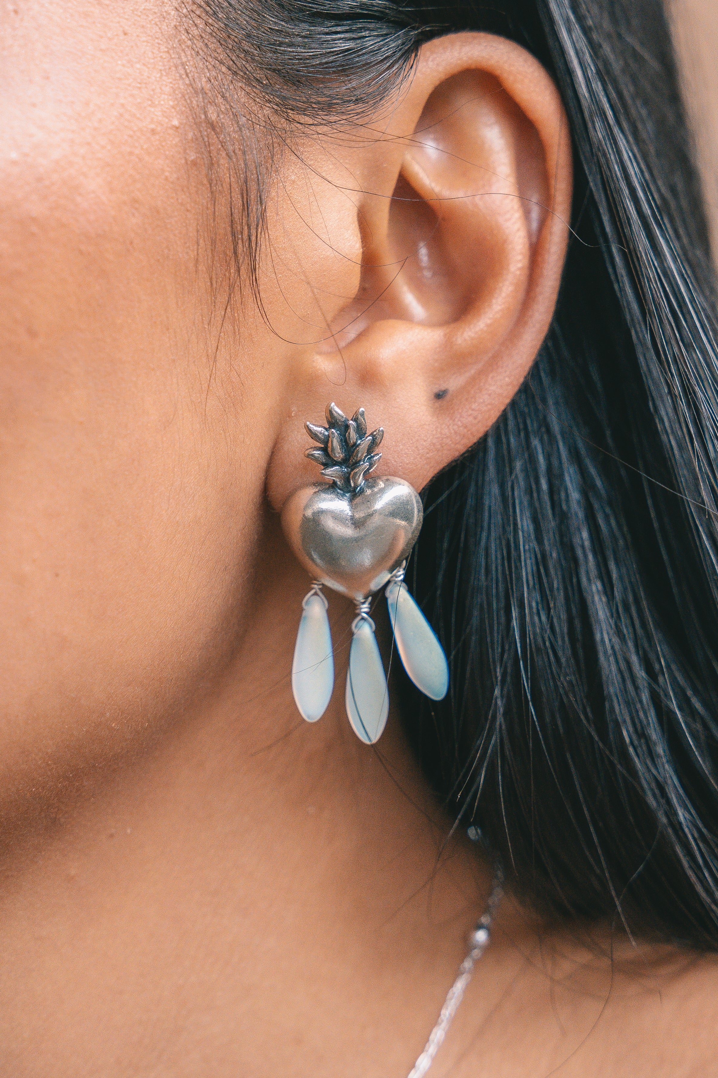 Aretes Corazón del Mictlán