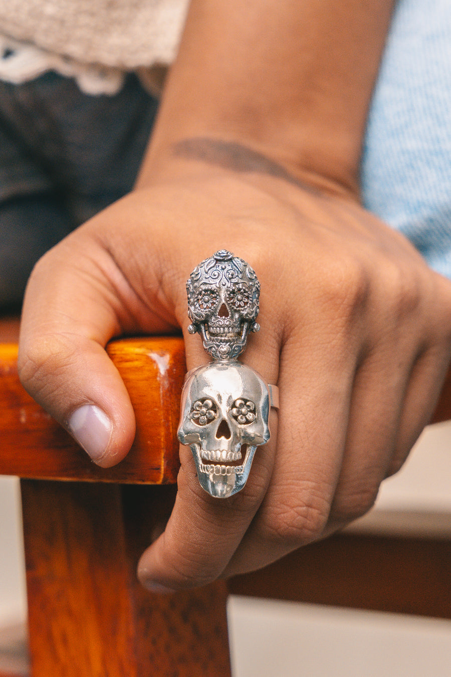 Anillo Calaveritas de Flor