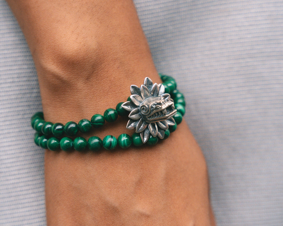 Pulsera Quetzalcóatl Malaquita