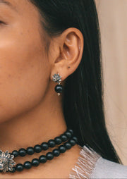 Aretes Quetzalcóatl Obsidiana