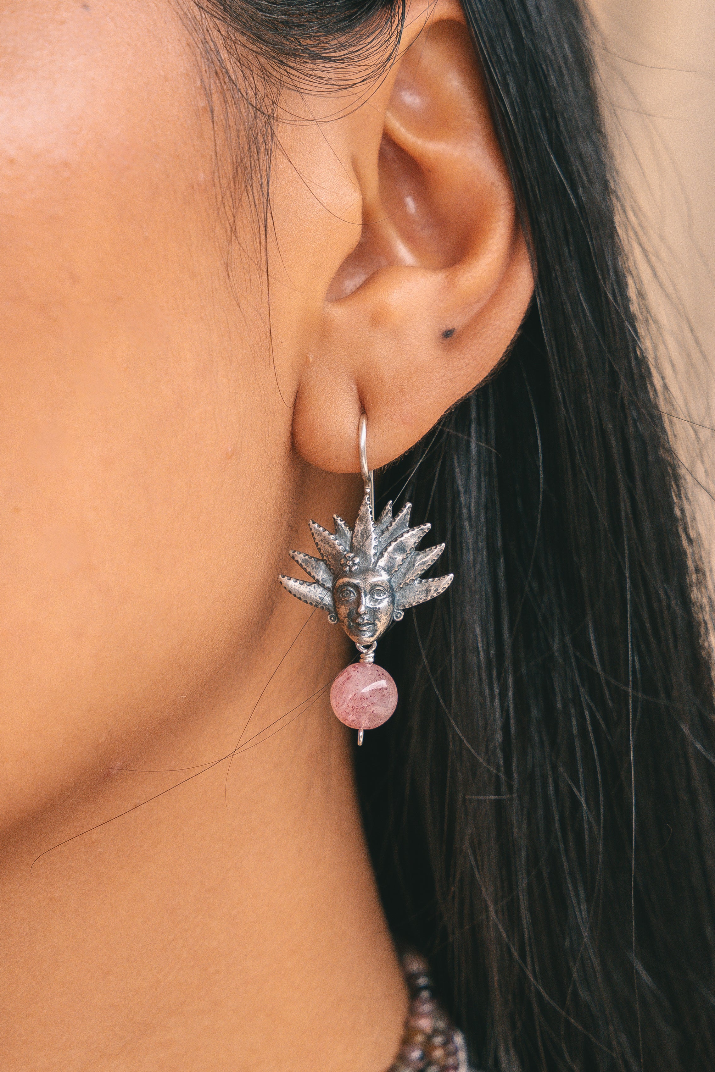 Aretes Mayahuel Rosa