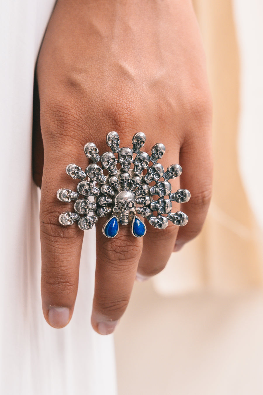 Anillo Tzompantli Lapislázuli