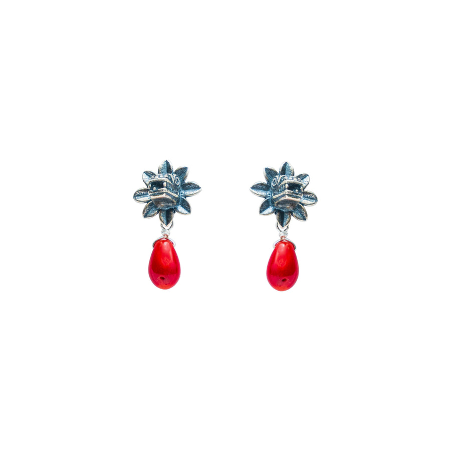 Aretes Quetzalcóatl Rojo