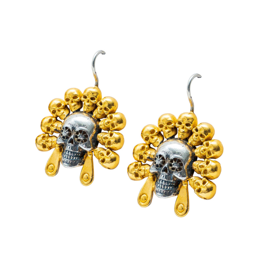 Aretes Tzompantli Dorado