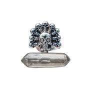 Anillo Cuarzo doble punta con Cráneo