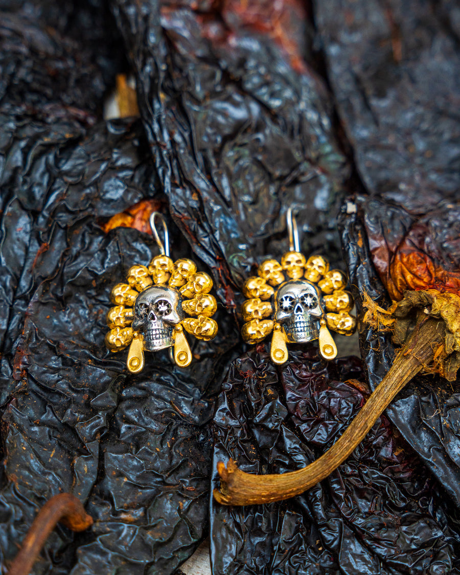 Aretes Tzompantli Dorado