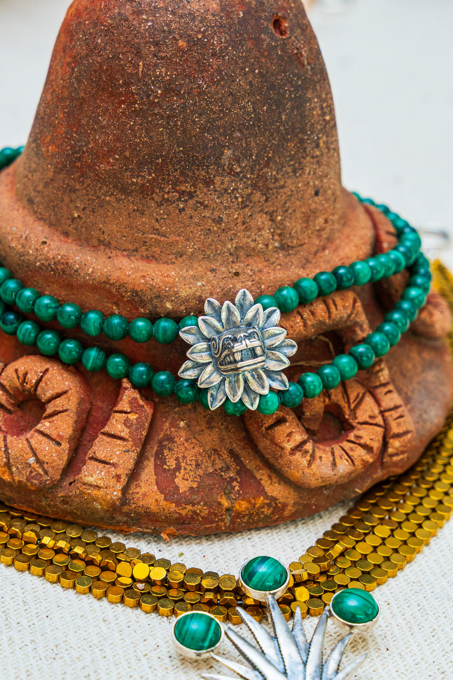 Choker Quetzalcóatl Malaquita