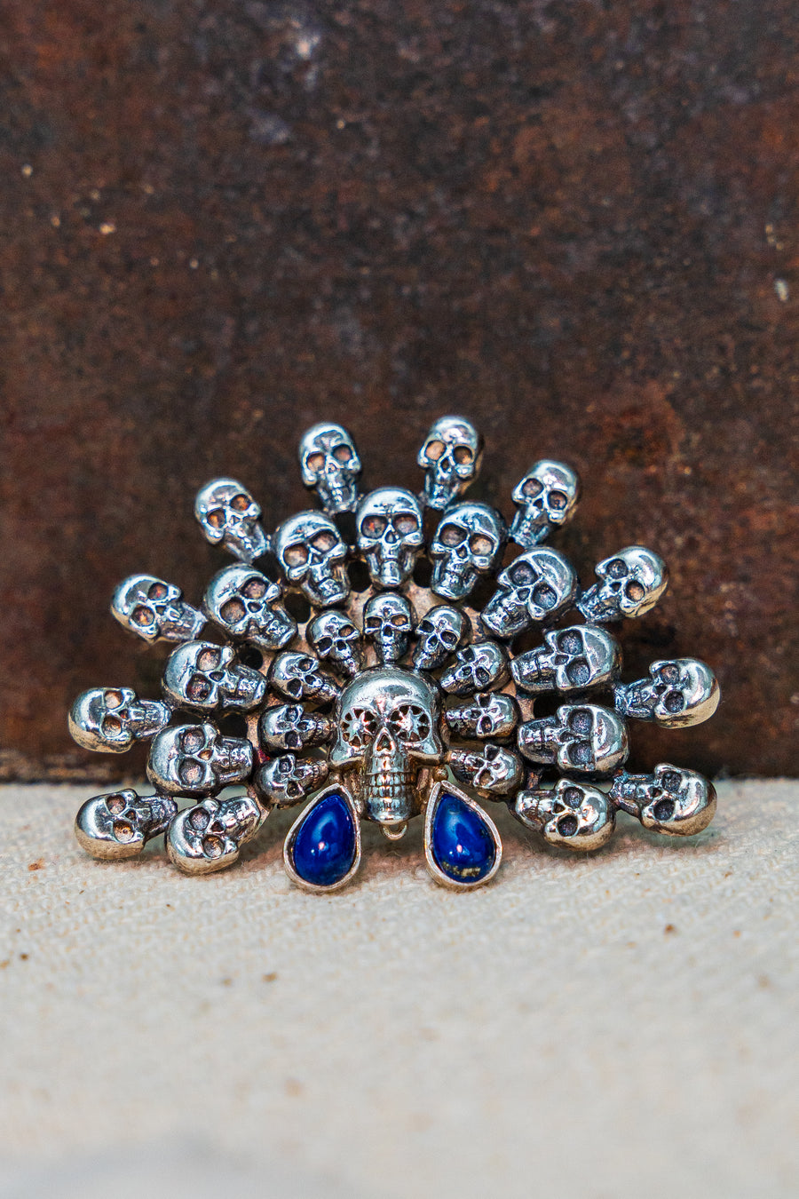 Anillo Tzompantli Lapislázuli
