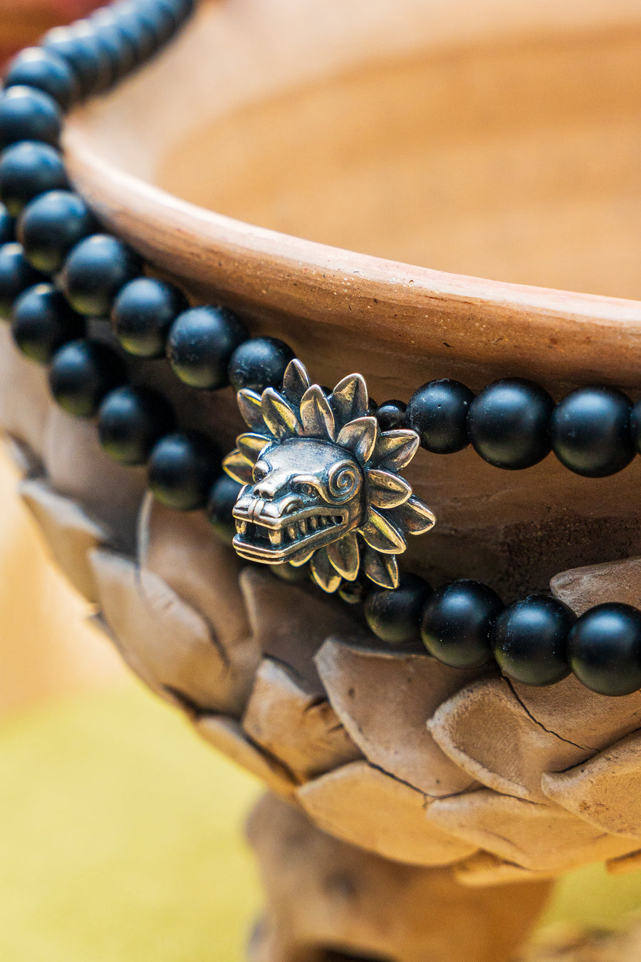 Choker Quetzalcóatl Obsidiana