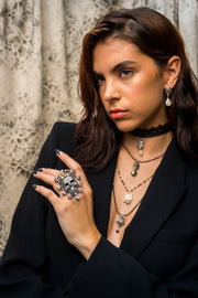 Anillo Calavera Reina Rosa Swarovski
