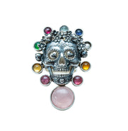 Anillo Calavera Corona de Gemas