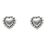 Aretes Corazón con Puntos Mediano