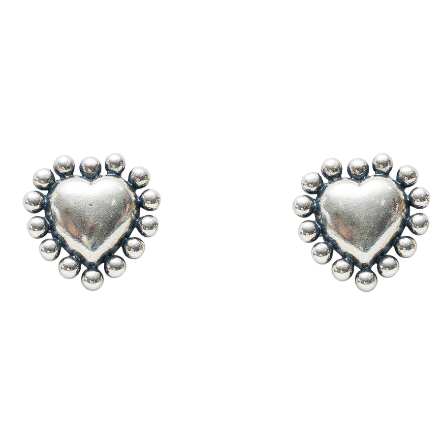 Aretes Corazón con Puntos Mediano