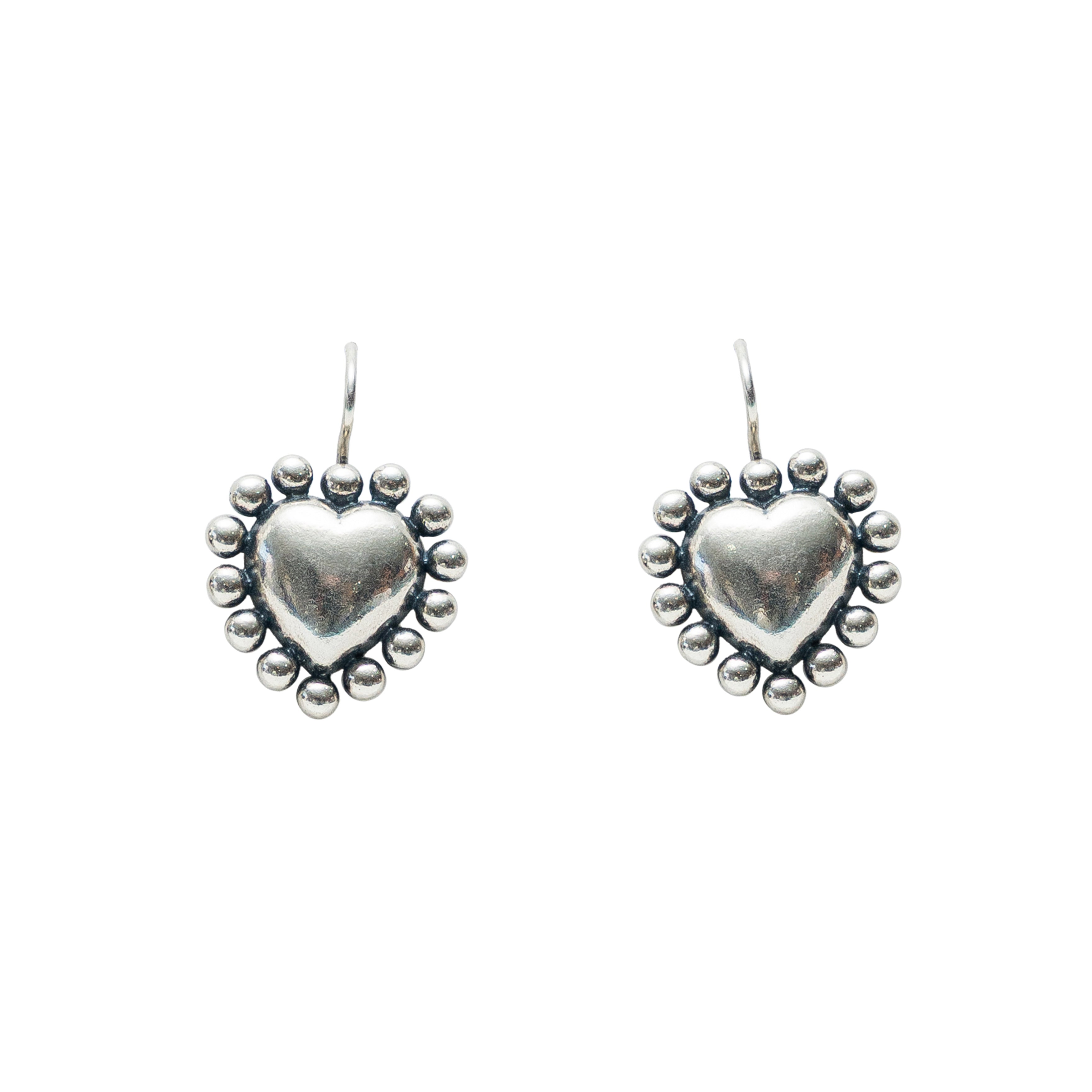 Aretes Corazón con puntos Medianos Arillo