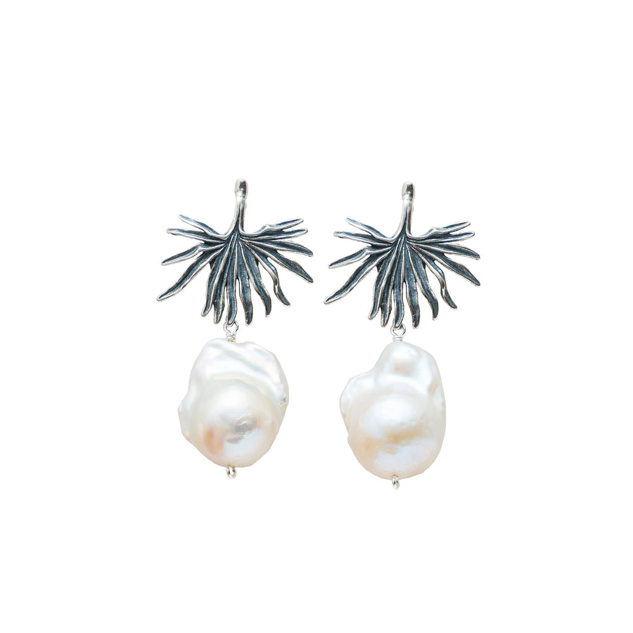 Aretes Helecho Perla